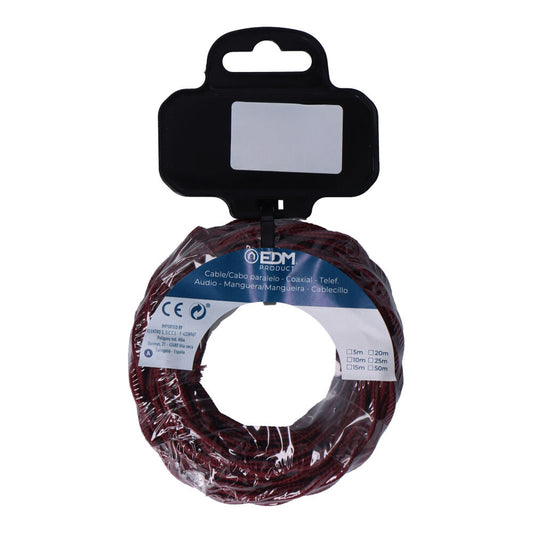 Carretel de cabo tÃªxtil tranÃ§ado h03vv-f 2 x 0,75 mmÂ² vinho, 5 m_0