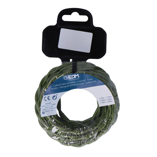 Carretel de cabo tÃªxtil tranÃ§ado h03vv-f 2 x 0,75 mmÂ² verde, 5 m_0