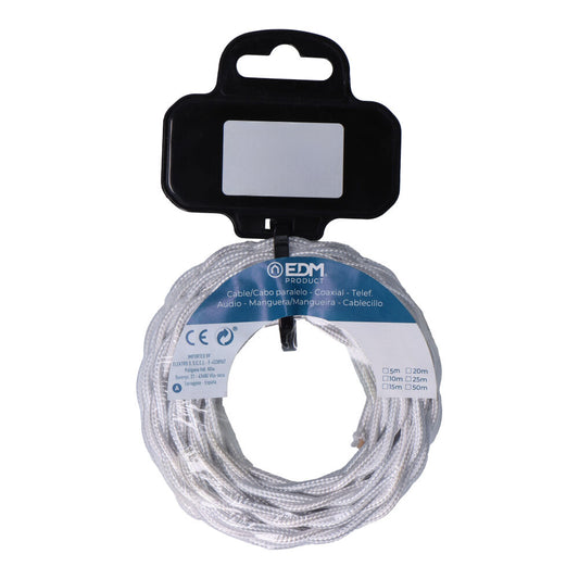 Carretel de cabo tÃªxtil tranÃ§ado h03vv-f 2 x 0,75 mmÂ² cinza prata, 5 m_0