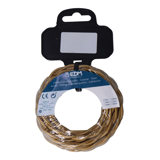 Carretel de cabo tÃªxtil tranÃ§ado h03vv-f 2 x 0,75 mmÂ² ouro escuro, 5 m_0
