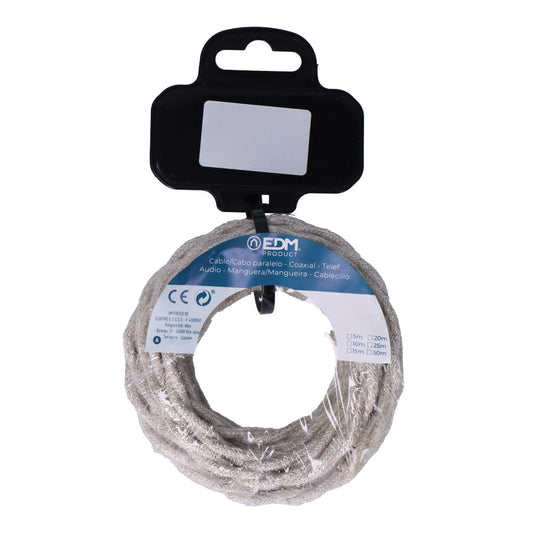 Carretel de cabo tÃªxtil tranÃ§ado h03vv-f 2 x 0,75 mmÂ² linho, 5 m_0