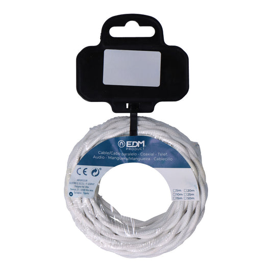 Carretel de cabo tÃªxtil tranÃ§ado h03vv-f 2 x 0,75 mmÂ² branco, 5 m_0