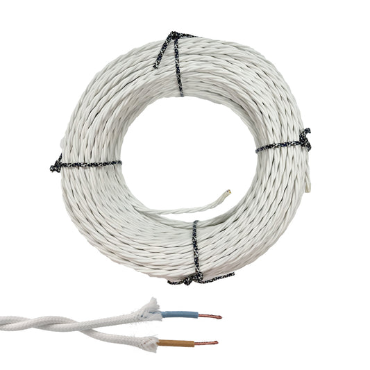 Cabo paralelo tÃªxtil tranÃ§ado h05vv-f 2 x 1,50 mmÂ² branco euro/m_0