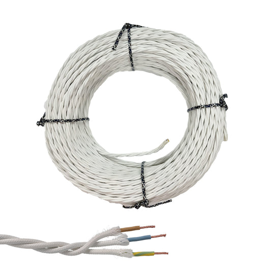 Cabo paralelo tÃªxtil tranÃ§ado h05vv-f 3 g 1,50 mmÂ² branco euro/m_0