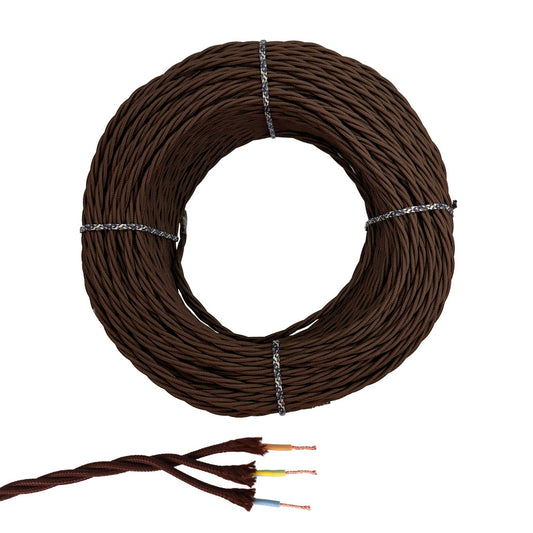 Cabo paralelo tÃªxtil tranÃ§ado h05v-k 3 g 1,00 mmÂ² castanho euro/m_0