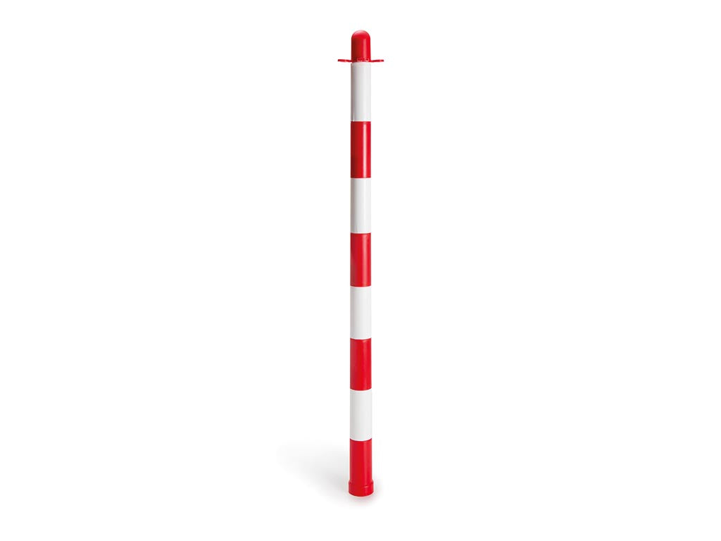Poste de plástico vermelho/branco sem base_0