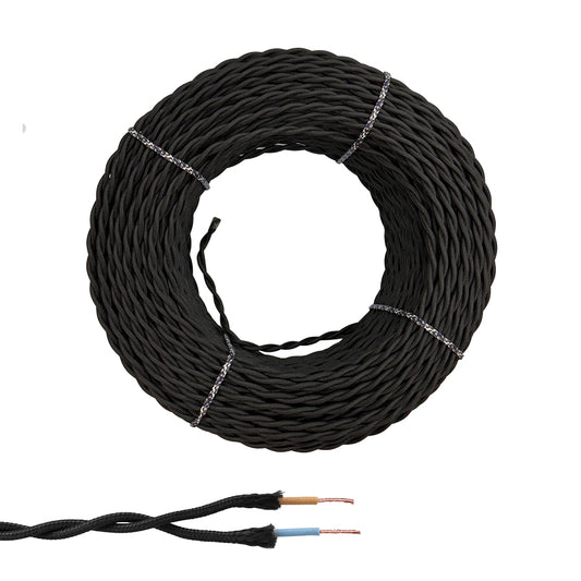 Cabo paralelo tÃªxtil tranÃ§ado h05vv-f 2 x 1,50 mmÂ² preto euro/m_0