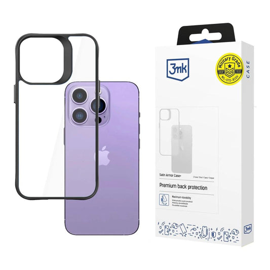 3mk Satin Armor Case+ iPhone 14 Pro Max Series - Black_0