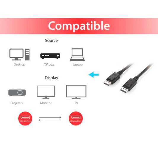 EQUIP CABO DISPLAYPORT 1.2 M/M 5.0M BLACK WITH LATCH_0