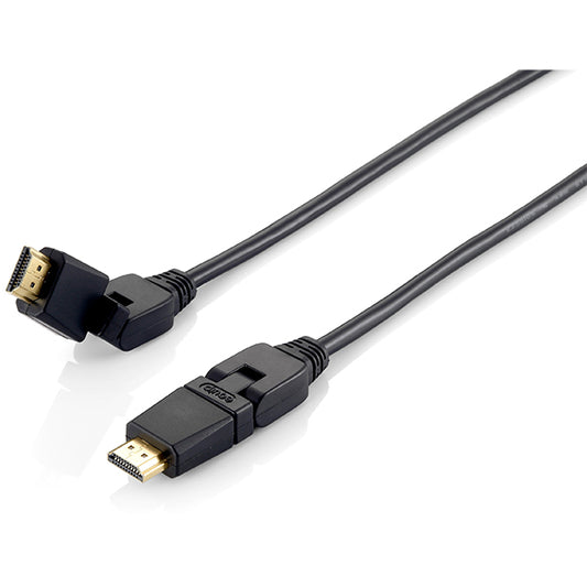 Cabo HDMI 2.0 com Ficha Ângulo Variável 3D 4K M/M 1M Preto / EQUIP_0