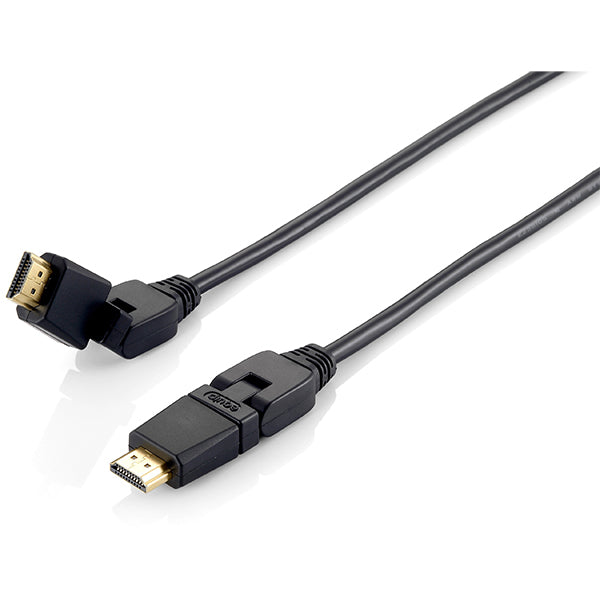 EQUIP CABO HDMI 2.0 FICHA ANGULO VARIAVEL 3D 4K M/M 2MT PRETO_0
