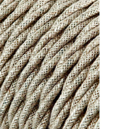 Carretel de cabo tÃªxtil tranÃ§ado h03vv-f 2 x 0,75 mmÂ² linho 25 m_0