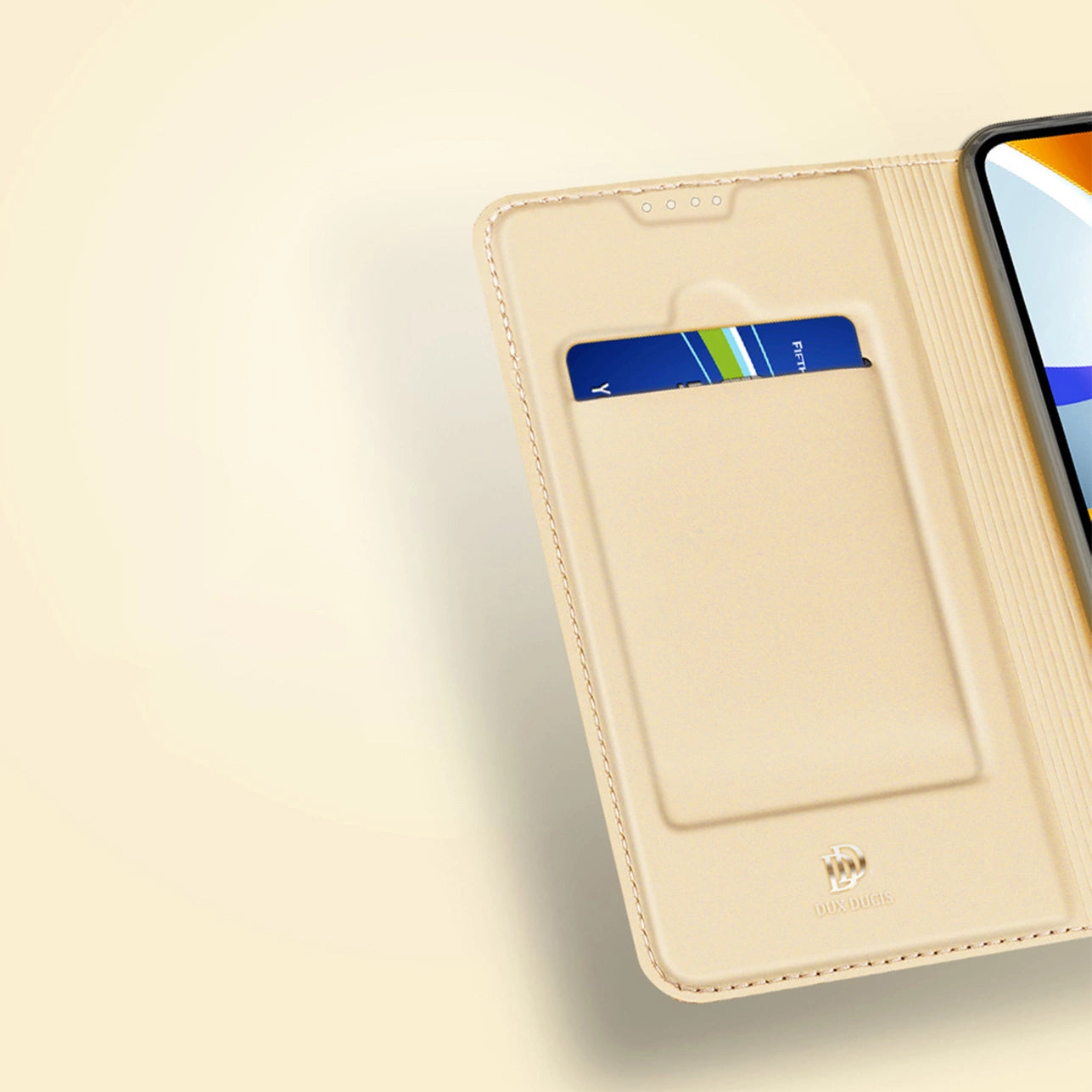 Dux Ducis Skin Pro Case for Xiaomi Poco C40 Flip Card Wallet Stand Gold_13