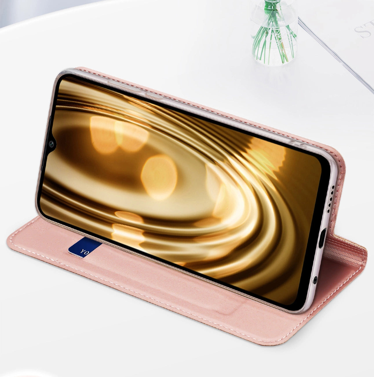 Dux Ducis Skin Pro Case for Xiaomi Poco C40 Flip Card Wallet Stand Gold_14