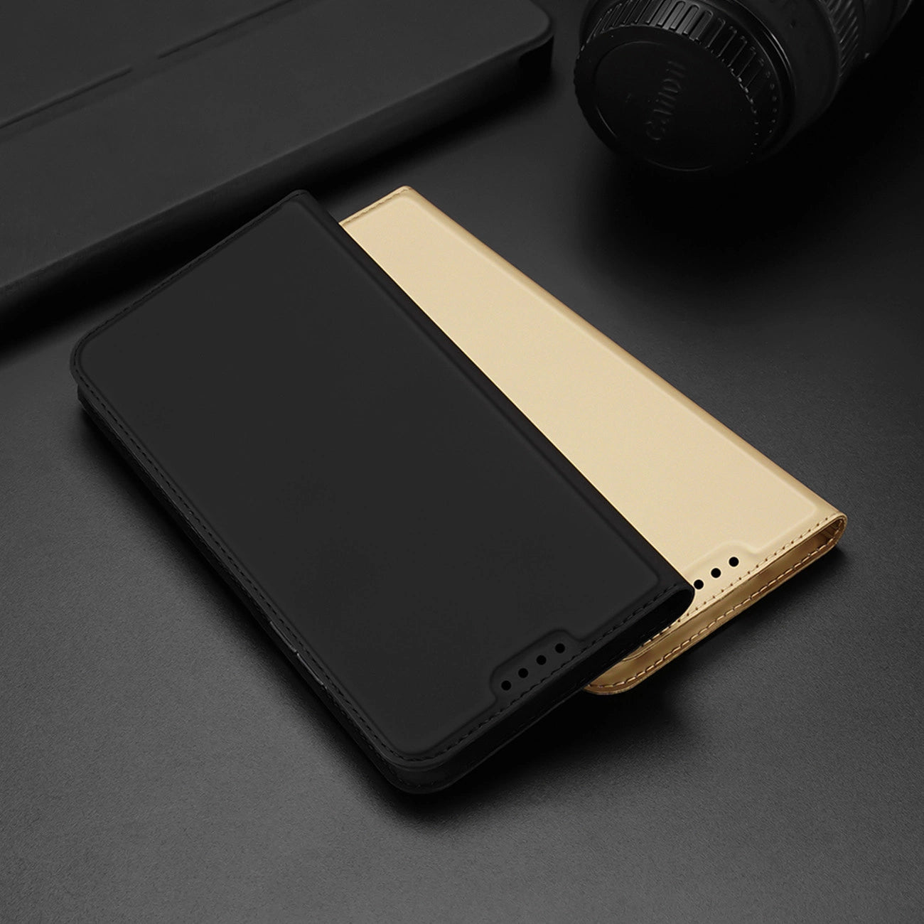Dux Ducis Skin Pro Case for Xiaomi Poco C40 Flip Card Wallet Stand Gold_16