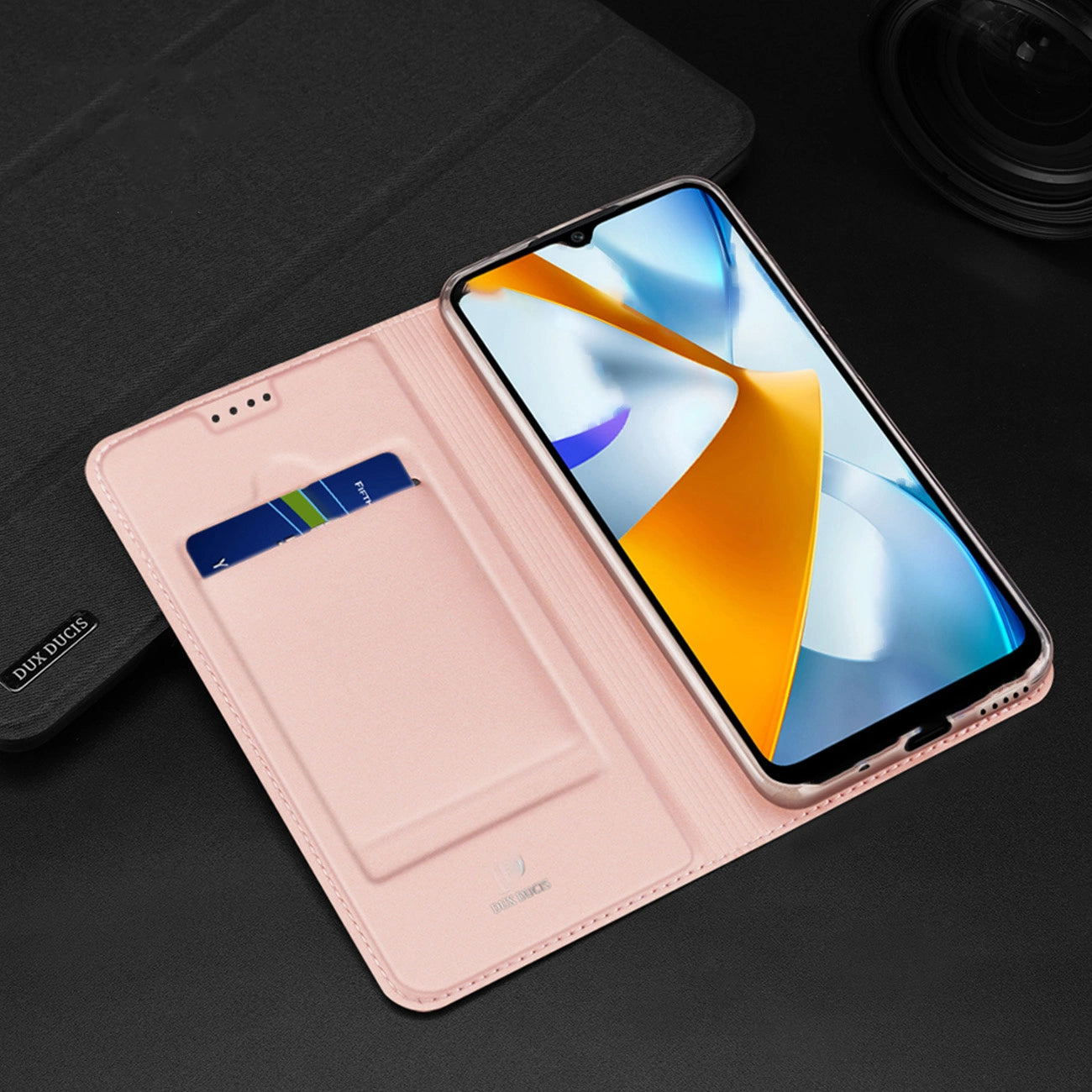 Dux Ducis Skin Pro Case for Xiaomi Poco C40 Flip Card Wallet Stand Gold_19