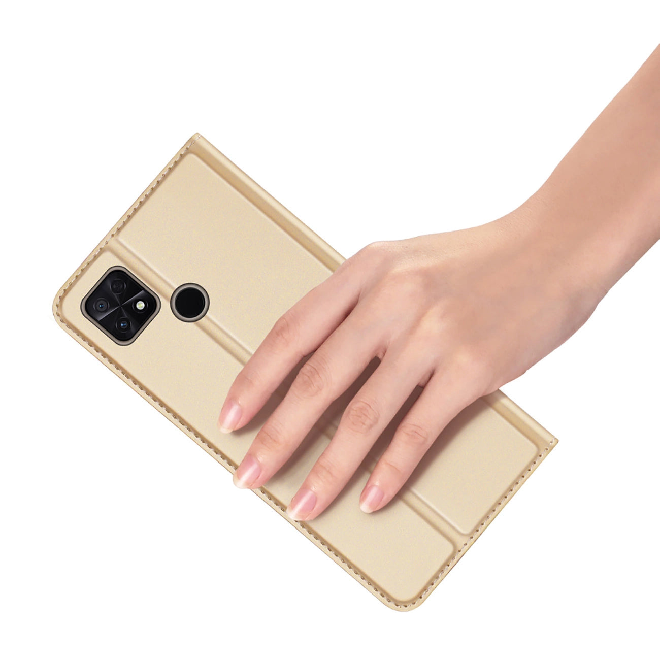 Dux Ducis Skin Pro Case for Xiaomi Poco C40 Flip Card Wallet Stand Gold_5