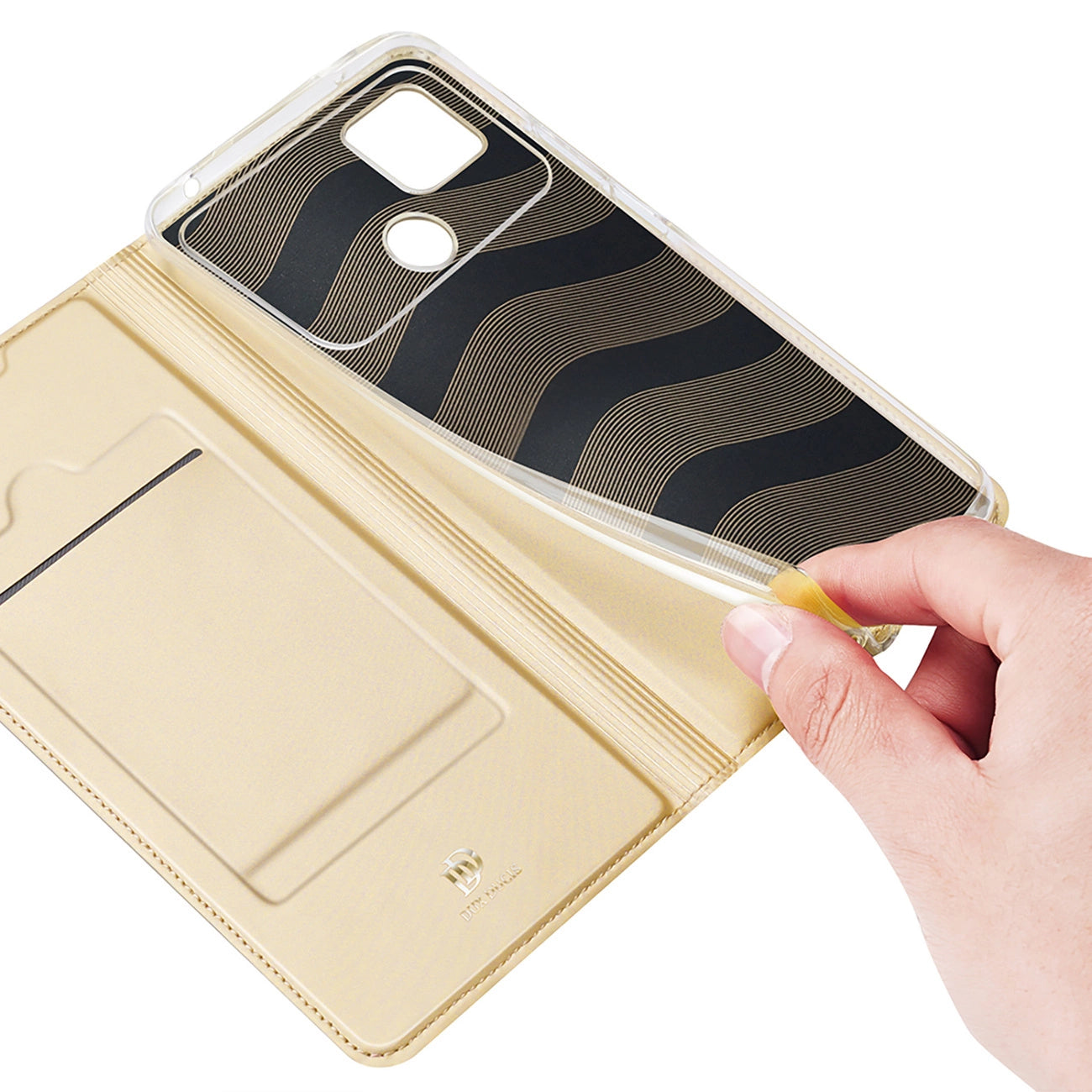 Dux Ducis Skin Pro Case for Xiaomi Poco C40 Flip Card Wallet Stand Gold_6