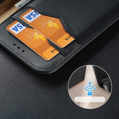 Dux Ducis Hivo Leather Flip Cover Genuine Leather Wallet for Cards and Documents iPhone 14 Plus Black_16