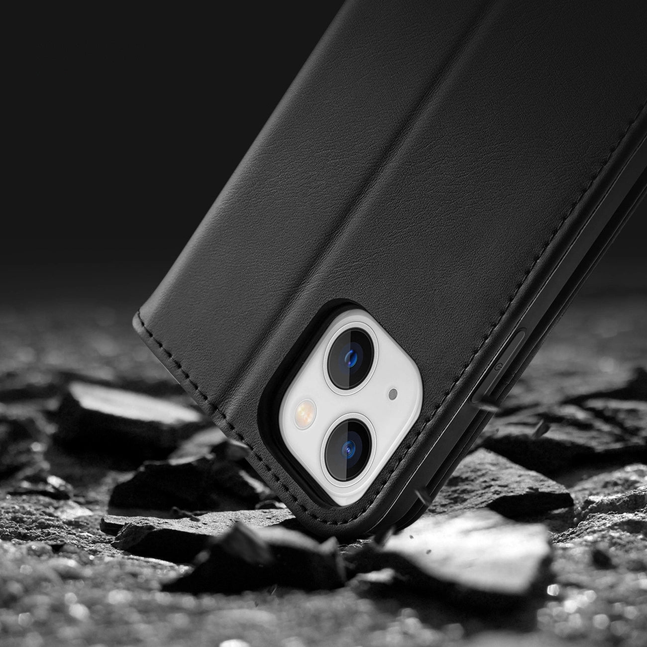 Dux Ducis Hivo Leather Flip Cover Genuine Leather Wallet for Cards and Documents iPhone 14 Plus Black_18
