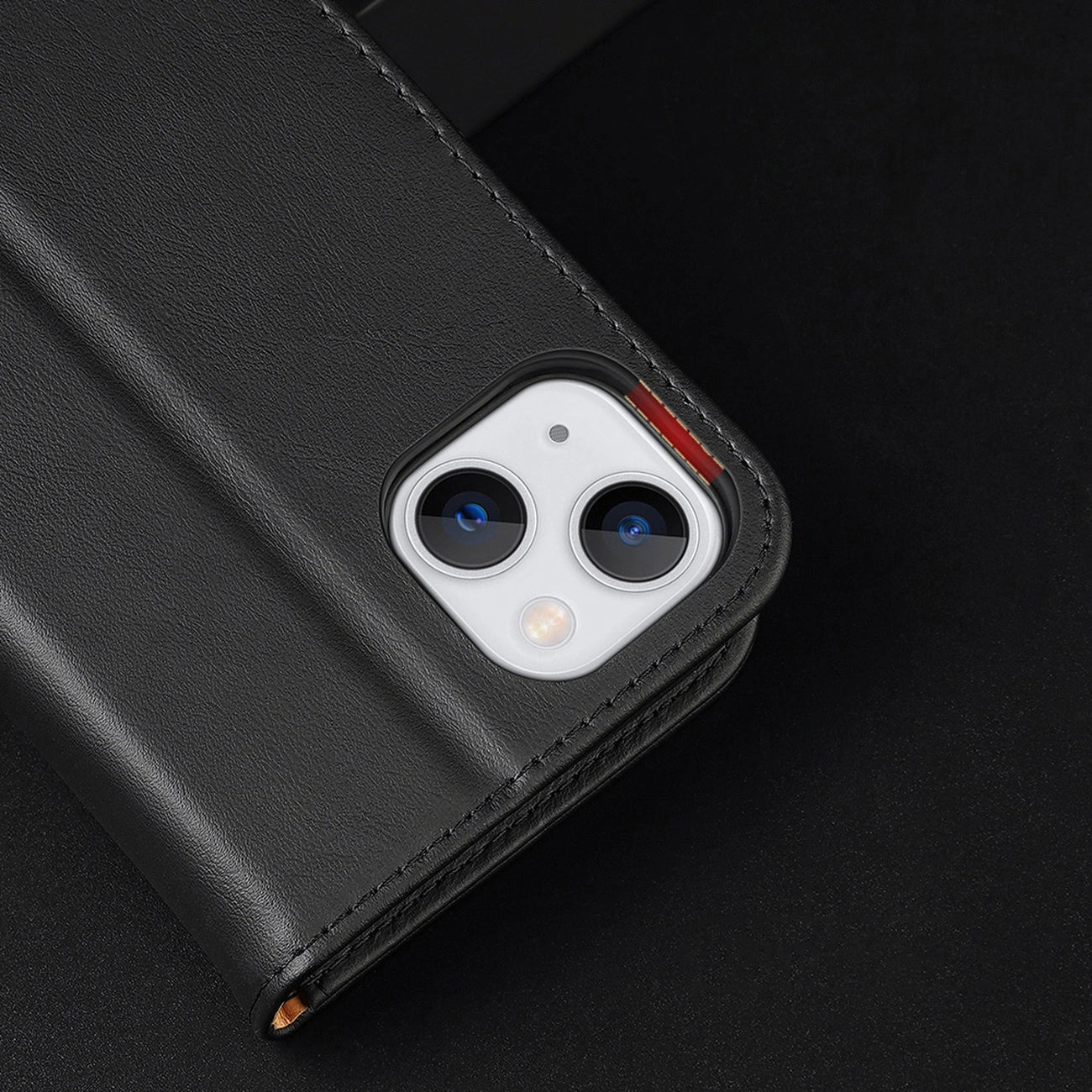 Dux Ducis Hivo Leather Flip Cover Genuine Leather Wallet for Cards and Documents iPhone 14 Plus Black_20