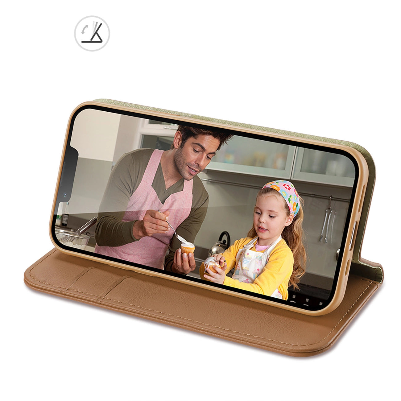 Dux Ducis Hivo Leather Flip Cover Genuine Leather Wallet for Cards and Documents iPhone 14 Plus Brown_6