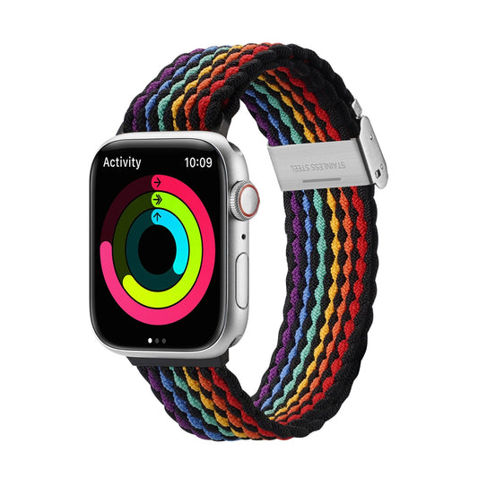 Dux Ducis Strap (Mixture II Version) Apple Watch SE strap, 9, 8, 7, 6, 5, 4, 3, 2, 1 (41, 40, 38 mm) braided band dark stripes bracelet_0