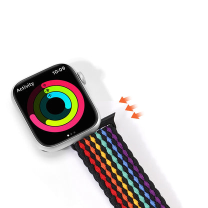 Dux Ducis Strap (Mixture II Version) Apple Watch SE strap, 9, 8, 7, 6, 5, 4, 3, 2, 1 (41, 40, 38 mm) braided band dark stripes bracelet_9