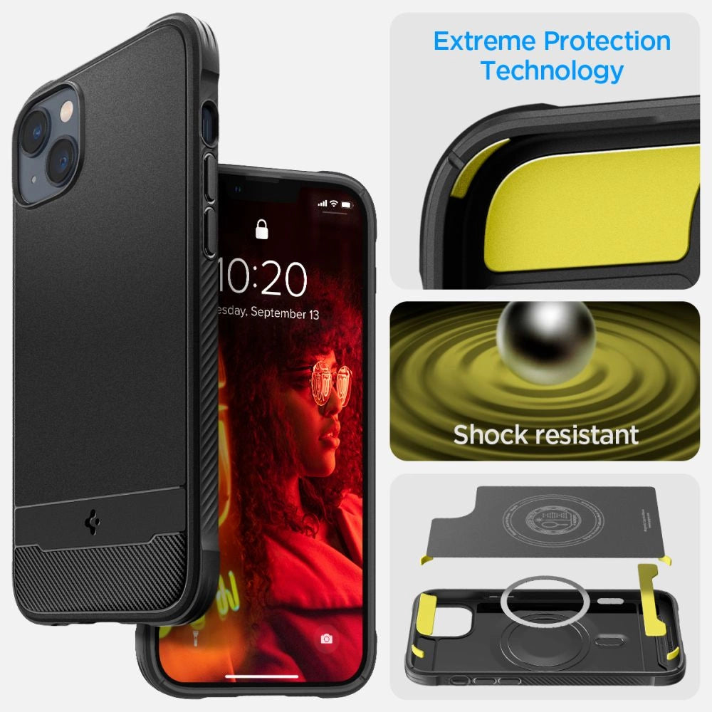 Spigen Rugged Armor Mag Case with MagSafe for iPhone 14 - Matte Black_5