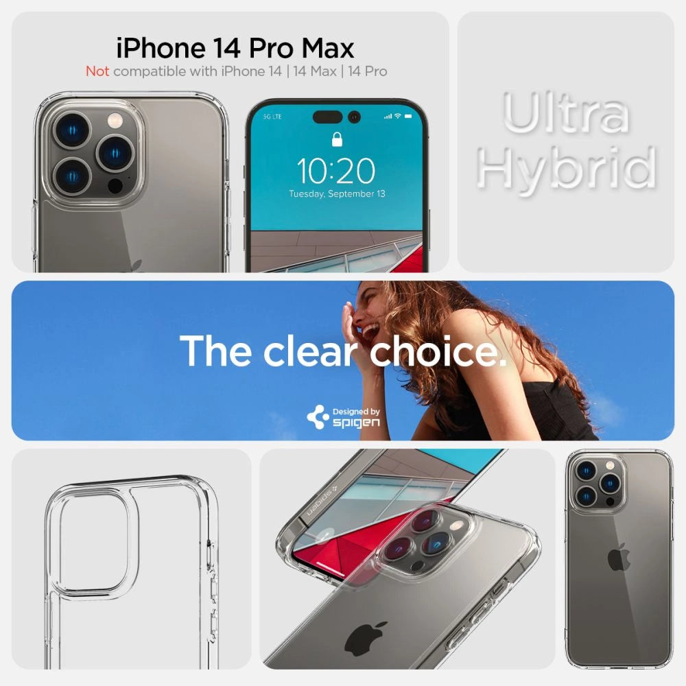 Spigen Ultra Hybrid Case for iPhone 14 Pro Max - Clear_6