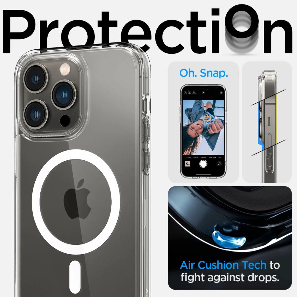 Spigen Ultra Hybrid Mag Case with MagSafe for iPhone 14 Pro - Clear/White_11