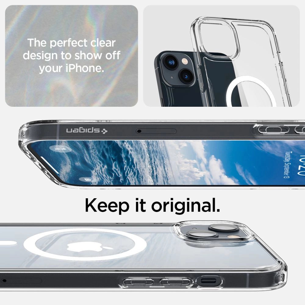 Spigen Ultra Hybrid Mag Case with MagSafe for iPhone 14 - Clear/White_7