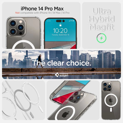 Spigen Ultra Hybrid Mag Case with MagSafe for iPhone 14 Pro Max - Clear/White_14