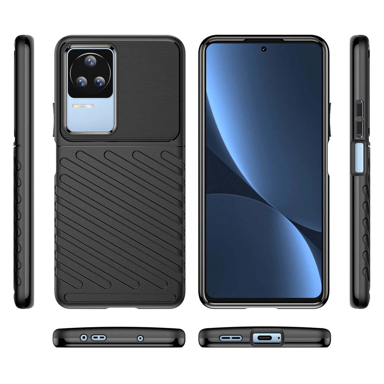 Thunder Case case for Xiaomi Poco F4 5G silicone armor case black_1