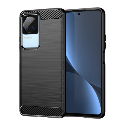 Carbon Case for Xiaomi Poco F4 5G flexible silicone carbon cover black_0