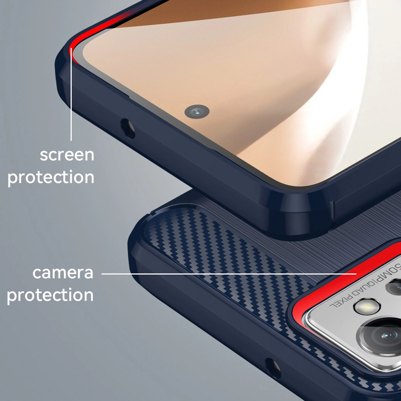 Carbon Case for Xiaomi Poco F4 5G flexible silicone carbon cover black_5