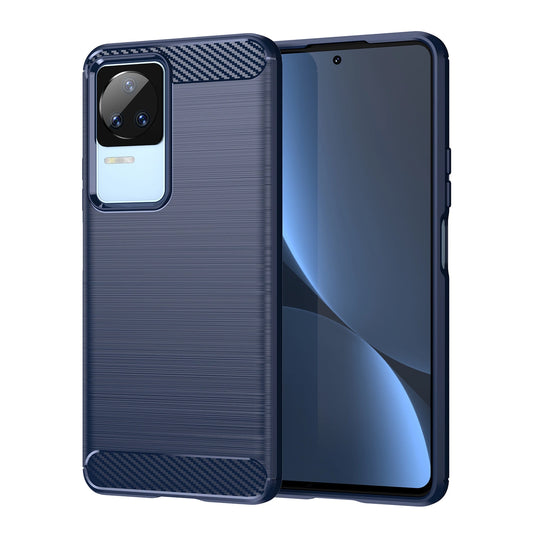 Carbon Case for Xiaomi Poco F4 5G flexible silicone carbon cover blue_0