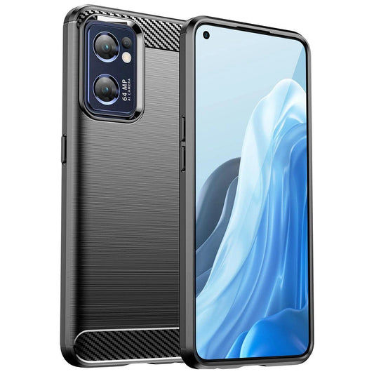 Carbon Case for Realme Narzo 50 5G flexible silicone carbon cover black_0