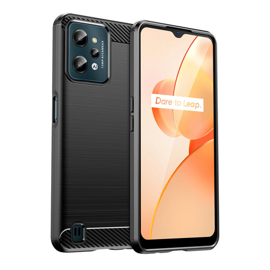 Carbon Case case for Realme C31 flexible silicone carbon cover black_0