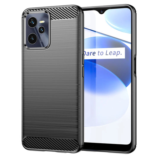 Carbon Case case for Realme C35 flexible silicone carbon cover black_0