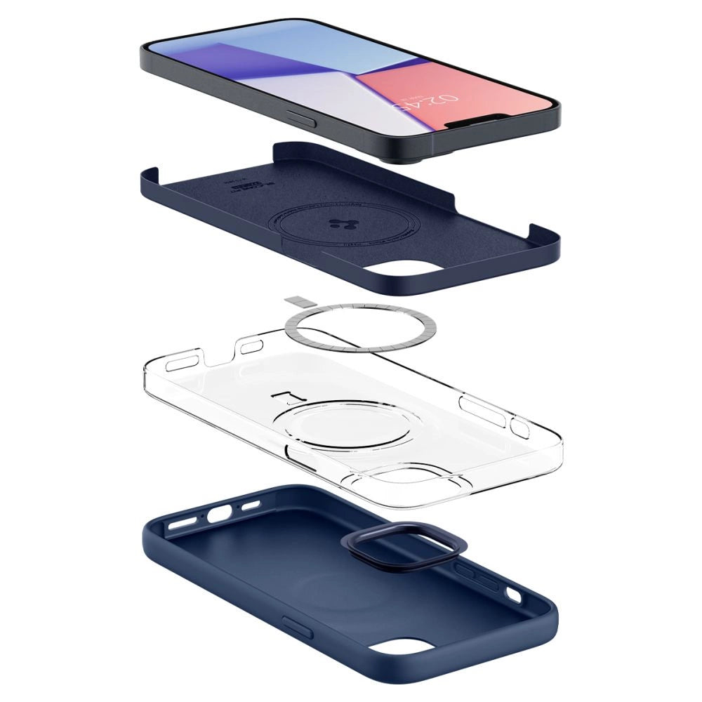 Spigen Silicone Fit Mag Case with MagSafe for iPhone 14 Plus - Blue_1