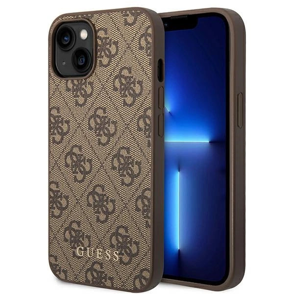 Guess GUHCP14MG4GFBR iPhone 14 Plus 6,7" brązowy/brown hard case 4G Metal Gold Logo_0