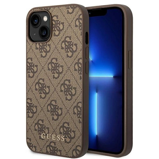 Guess GUHCP14MG4GFBR iPhone 14 Plus 6,7" brązowy/brown hard case 4G Metal Gold Logo_0