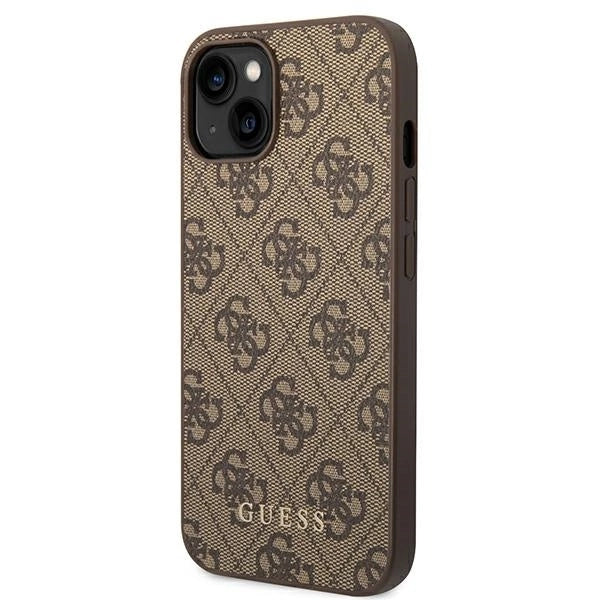 Guess GUHCP14MG4GFBR iPhone 14 Plus 6,7" brązowy/brown hard case 4G Metal Gold Logo_1
