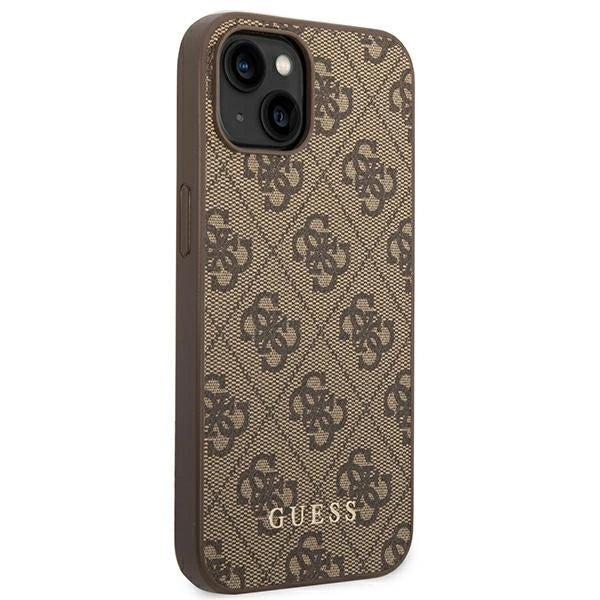 Guess GUHCP14MG4GFBR iPhone 14 Plus 6,7" brązowy/brown hard case 4G Metal Gold Logo_3