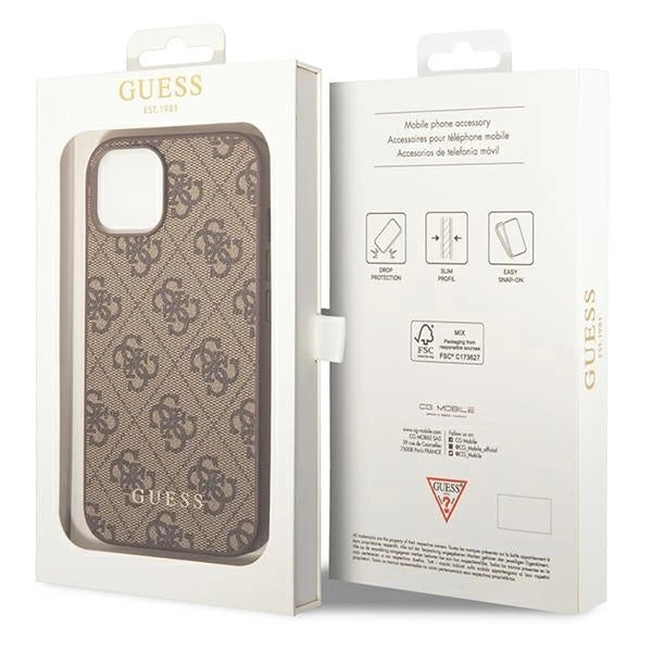 Guess GUHCP14MG4GFBR iPhone 14 Plus 6,7" brązowy/brown hard case 4G Metal Gold Logo_7