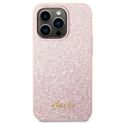 Guess GUHCP14XHGGSHP iPhone 14 Pro Max 6,7" różowy/pink hard case Glitter Script_2