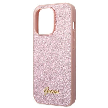 Guess GUHCP14XHGGSHP iPhone 14 Pro Max 6,7" różowy/pink hard case Glitter Script_5