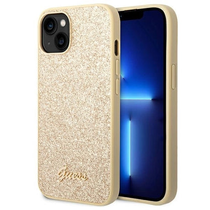 Guess GUHCP14SHGGSHD iPhone 14 6,1" złoty/gold hard case Glitter Script_0
