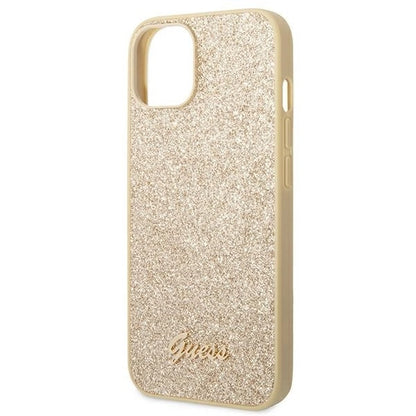 Guess GUHCP14SHGGSHD iPhone 14 6,1" złoty/gold hard case Glitter Script_5